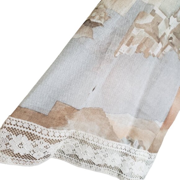 Vintage 70s/80s handmade long sleeve maxi dress with Greek Santorini Print - Picture 12 of 12